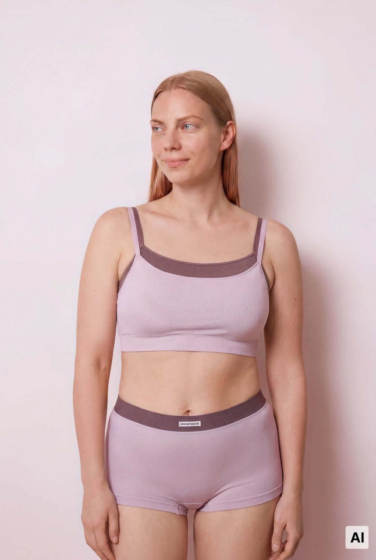 Women Secret Purple/Lilac Women Lilac Seamless Ribbed Top SKU: 5104047_75 Image 06