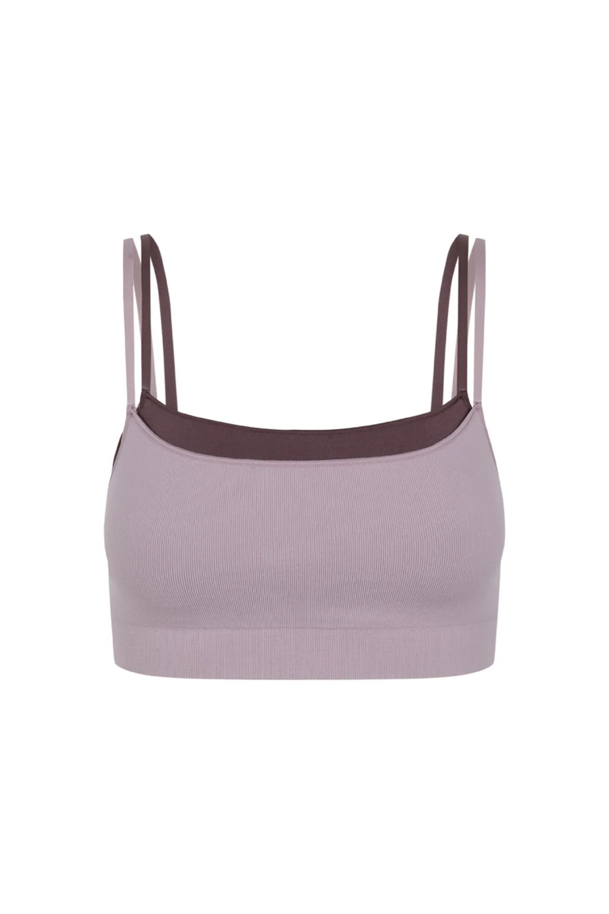 Women Secret Purple/Lilac Women Lilac Seamless Ribbed Top SKU: 5104047_75 Image 07