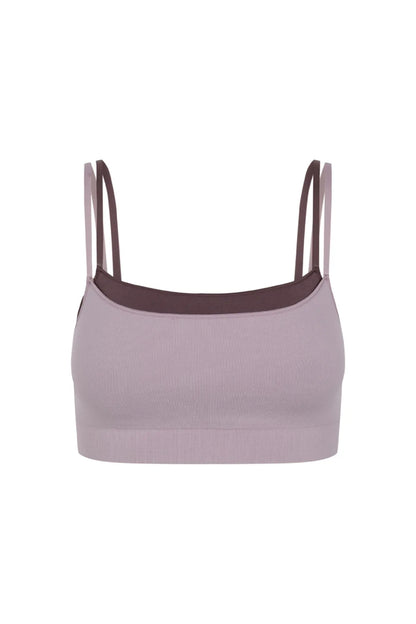 Women Secret Purple/Lilac Women Lilac Seamless Ribbed Top SKU: 5104047_75 Image 07