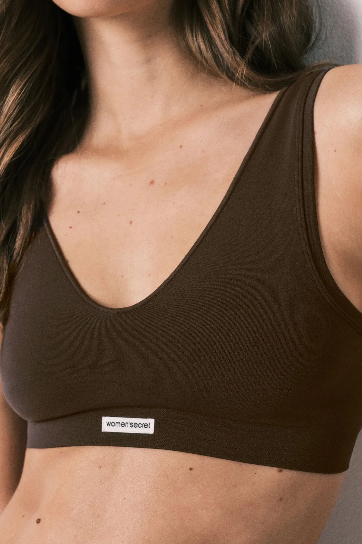 Women Secret Purple/Lilac Women Brown Seamless Halterneck Top SKU: 5104058_76 Image 03