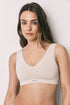 Women Secret Sand Women Beige Seamless Halterneck Top SKU: 5104059_37 Image 01