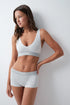 Women Secret Medium Grey Women Grey Ribbed Halterneck Triangle Bra SKU: 5104066_46 Image 01