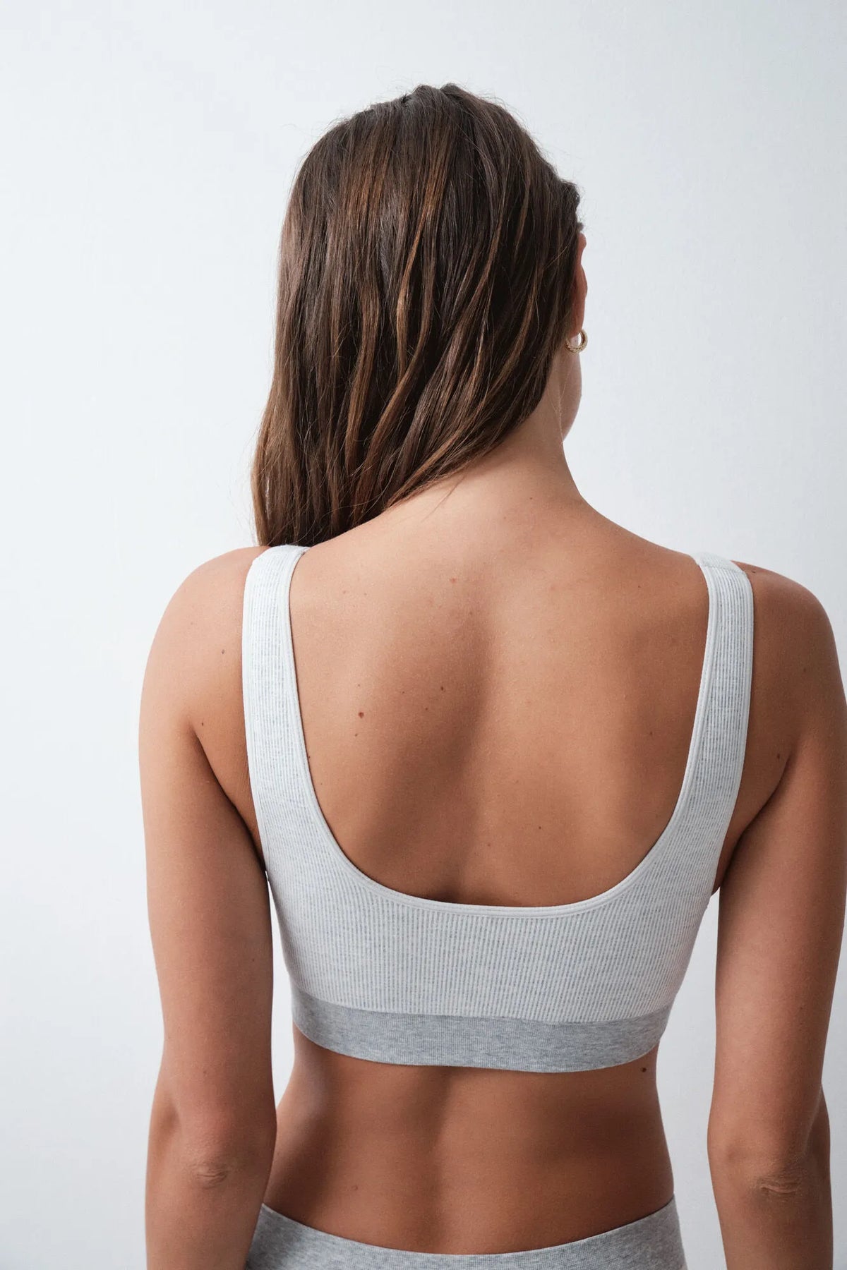 Women Secret Medium Grey Women Grey Ribbed Halterneck Triangle Bra SKU: 5104066_46 Image 03