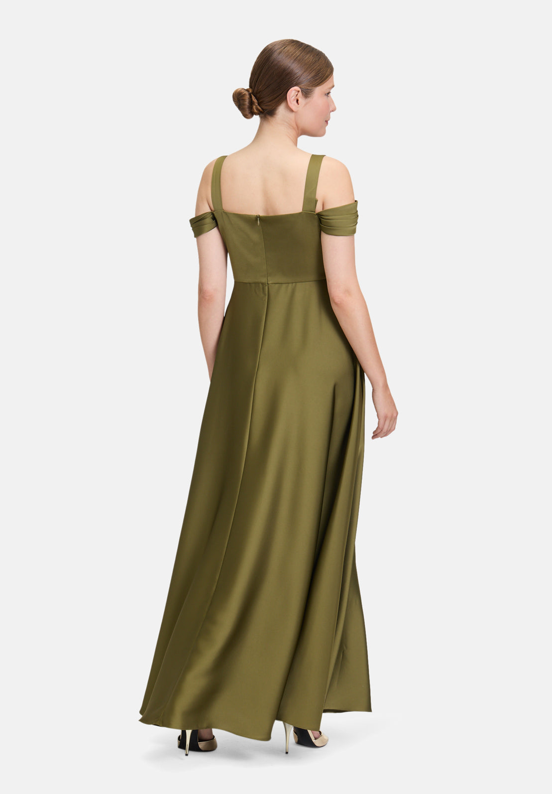 Vera Mont_Shiny Olive_Off-The-Shoulder Evening Dress_5105-4262_5596_02