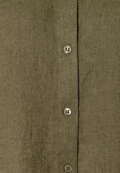 More &amp; More_Tundra Olive Short Linen Blouse_51052000_0679_04