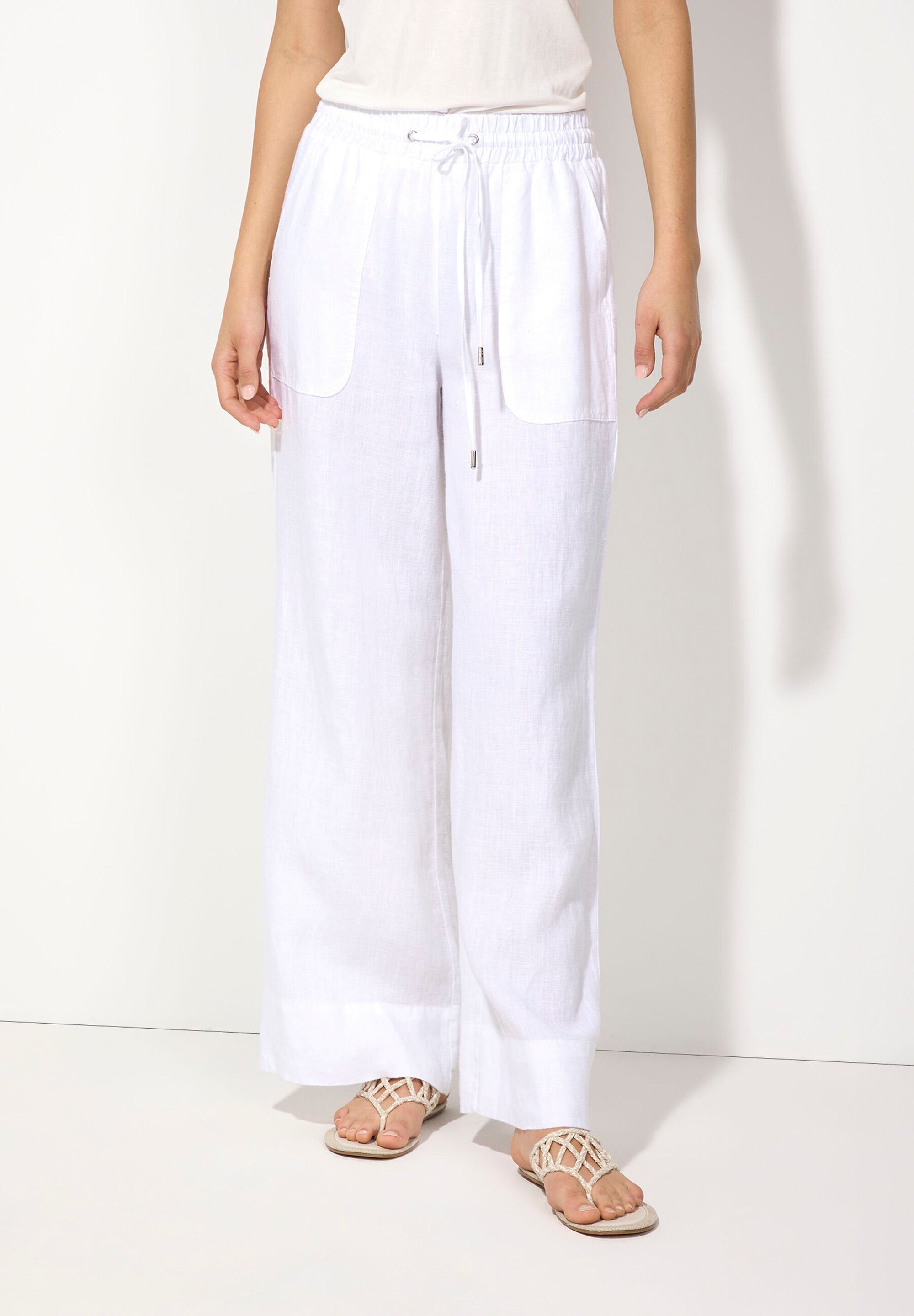 More &amp; More_White Linen Trousers_51054017_0010_02