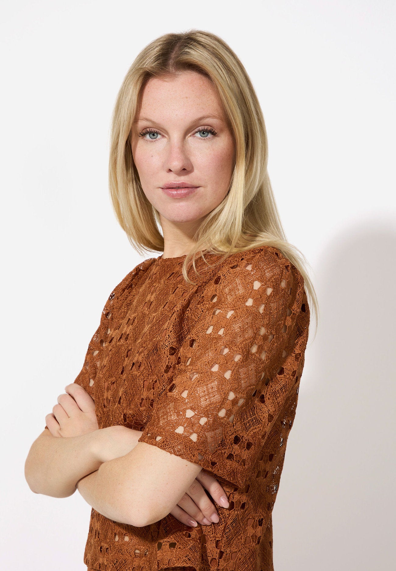 More &amp; More_Clay Brown Lace Blouse_51062069_0471_03
