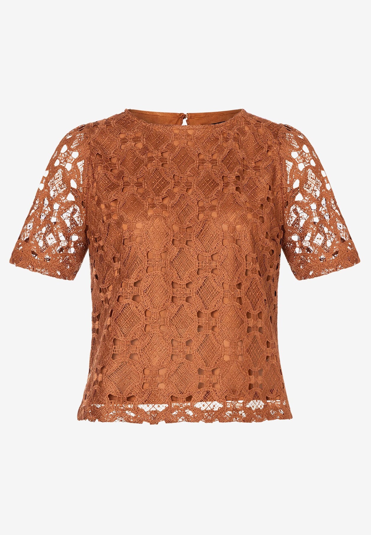More &amp; More_Clay Brown Lace Blouse_51062069_0471_04