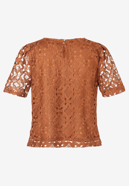 More &amp; More_Clay Brown Lace Blouse_51062069_0471_05