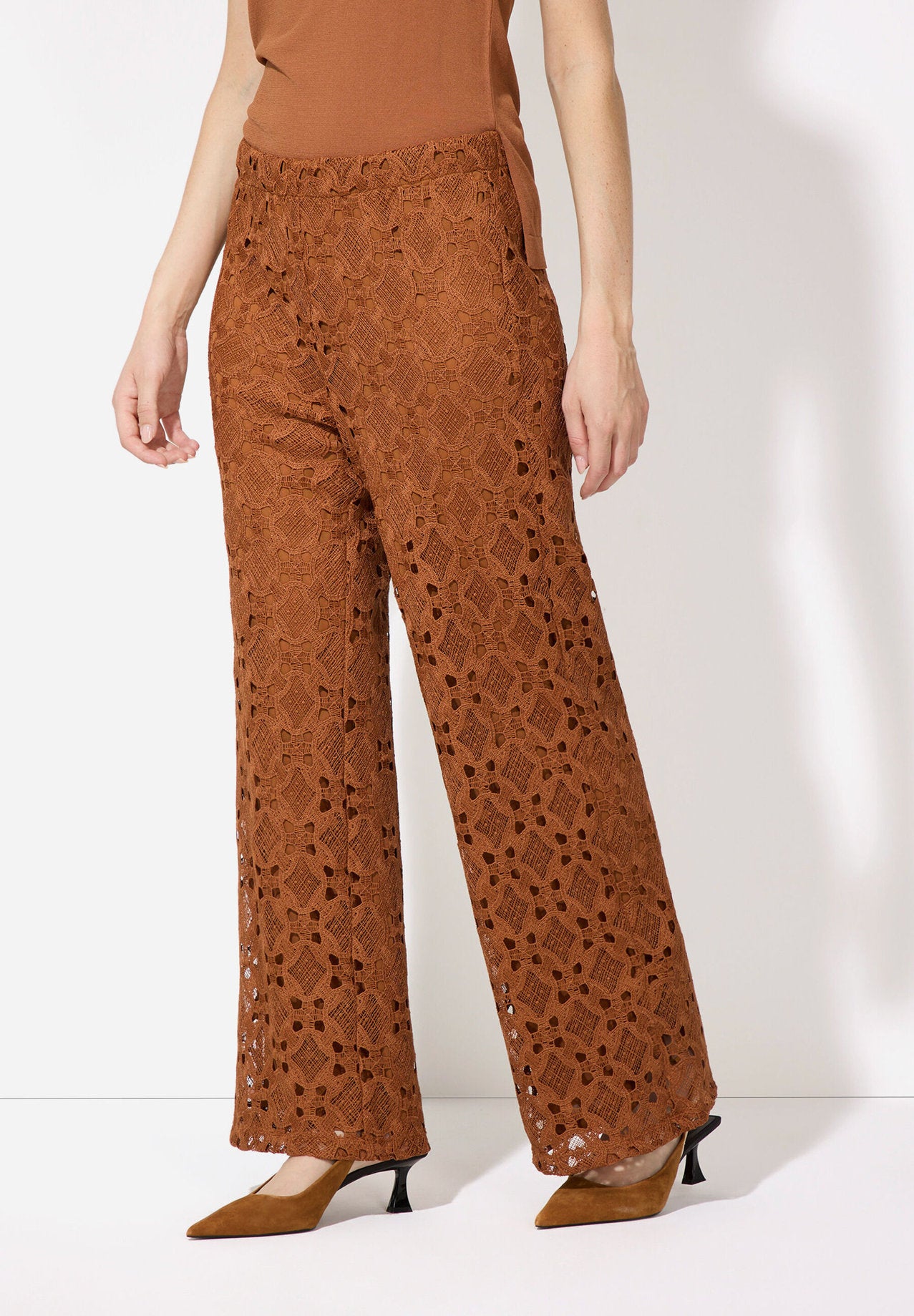 More &amp; More_Clay Brown Lace Trousers_51064058_0471_04