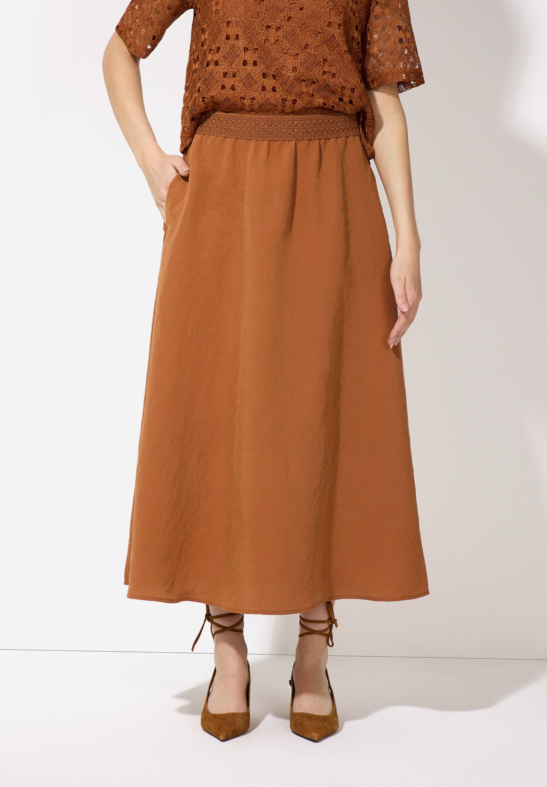 More &amp; More_Clay Brown Maxi Skirt_51065052_0471_02