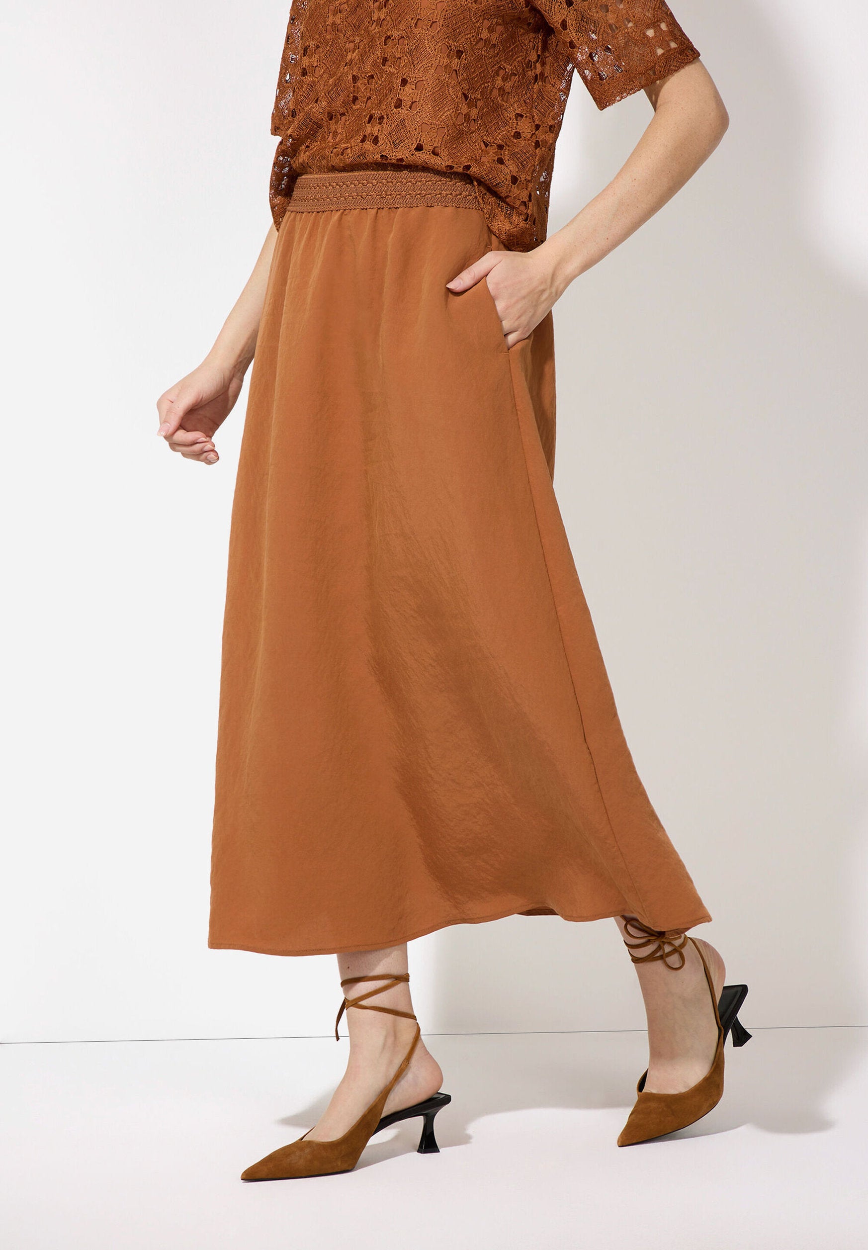 More &amp; More_Clay Brown Maxi Skirt_51065052_0471_03