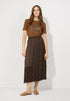 More & More_Espresso Brown_Crushed Satin Skirt_51075002_0279_01