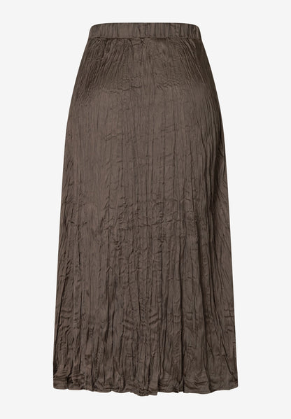More &amp; More_Espresso Brown_Crushed Satin Skirt_51075002_0279_03