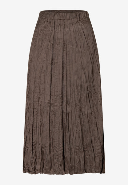 More &amp; More_Espresso Brown_Crushed Satin Skirt_51075002_0279_04