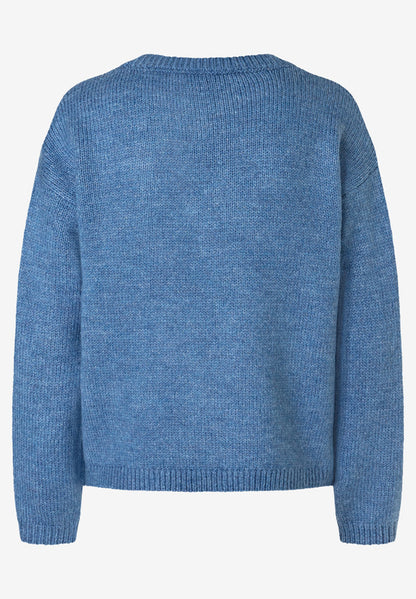 More &amp; More_Blue Cloud Melange_Pullover with Flower-Embroidery_51081050_0333_06