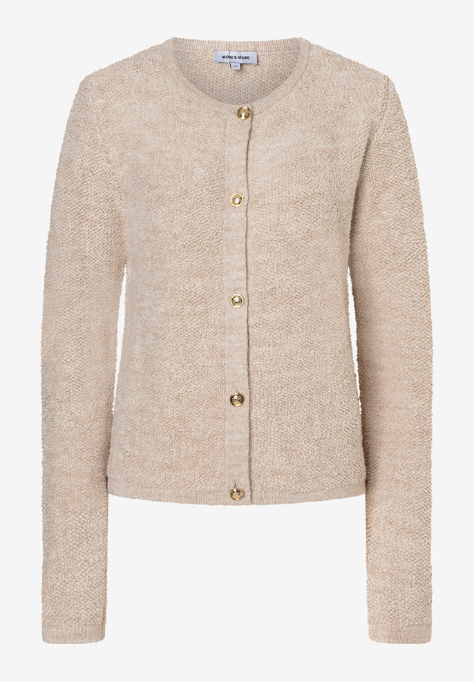 More &amp; More_Dust Melange_BouclŽ Cardigan with Buttons_51081251_0257_03