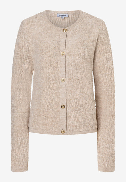 More &amp; More_Dust Melange_BouclŽ Cardigan with Buttons_51081251_0257_03