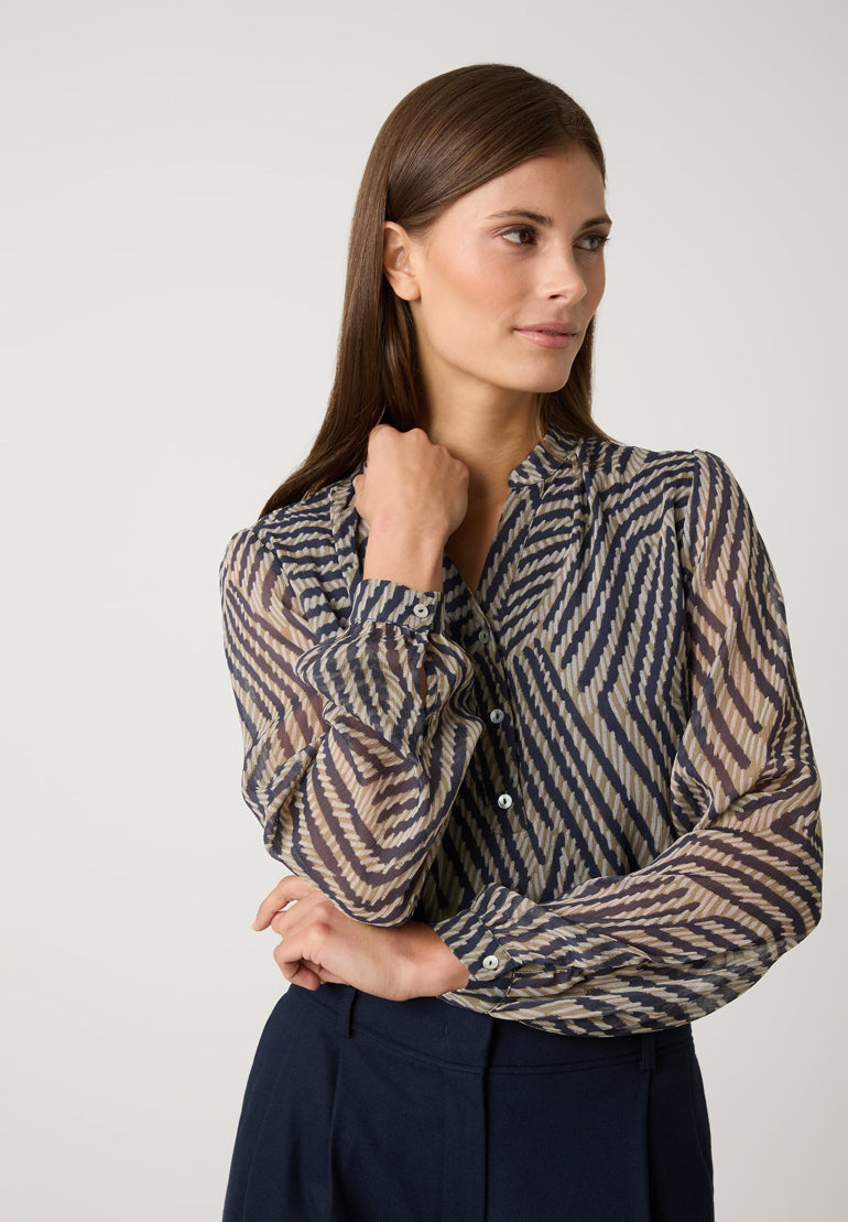 More &amp; More_Graphical Strokes Print_Chiffon Blouse with Print_51082051_3375_01