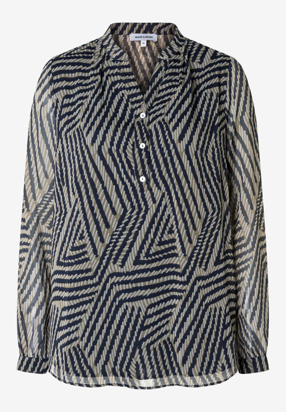 More &amp; More_Graphical Strokes Print_Chiffon Blouse with Print_51082051_3375_04