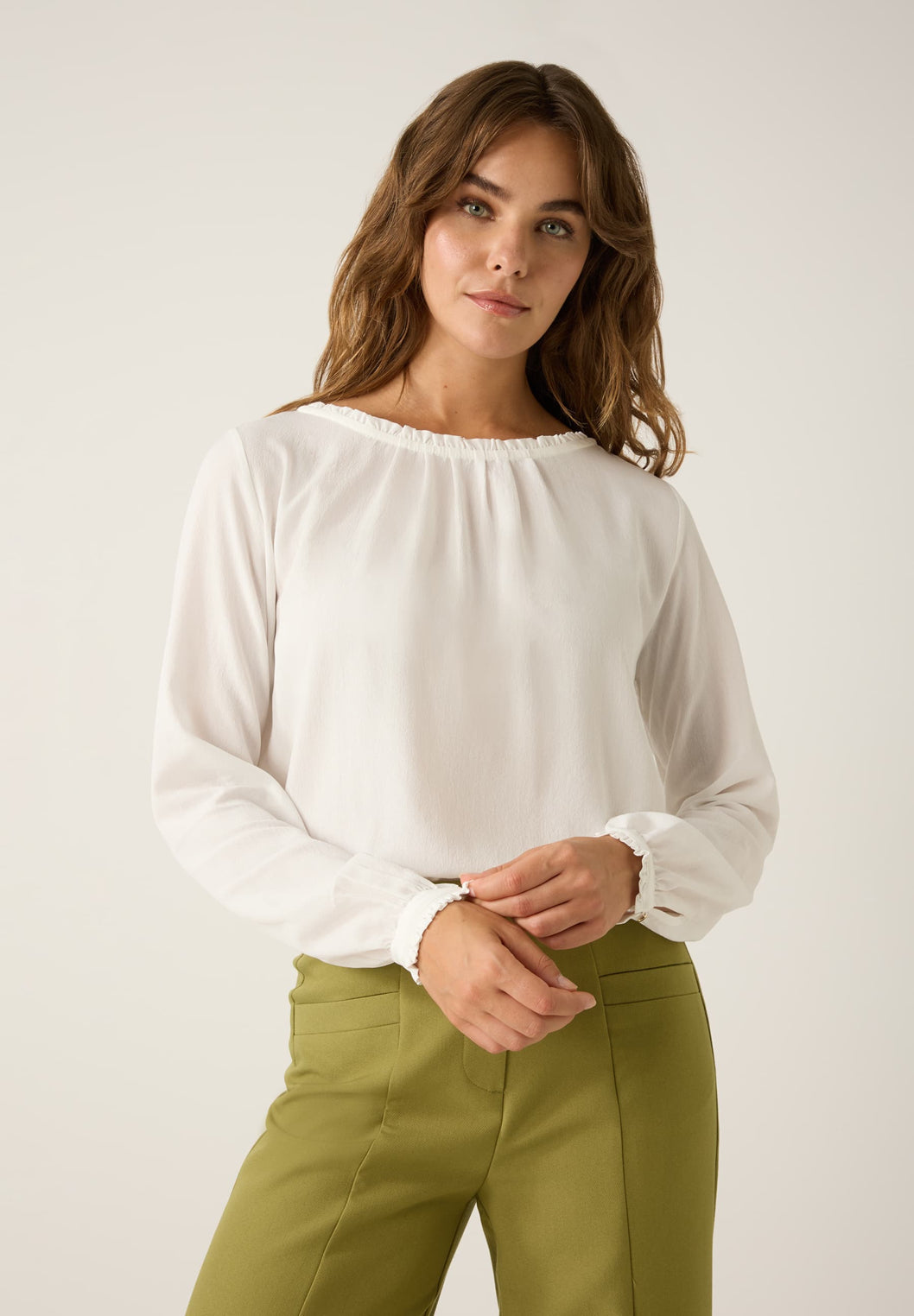 More &amp; More_Off White_Blouse with Jersey Back_51082650_0041_01
