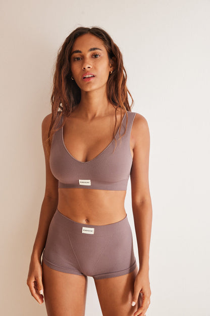 Seamless Purple Ribbed Crop Top_07