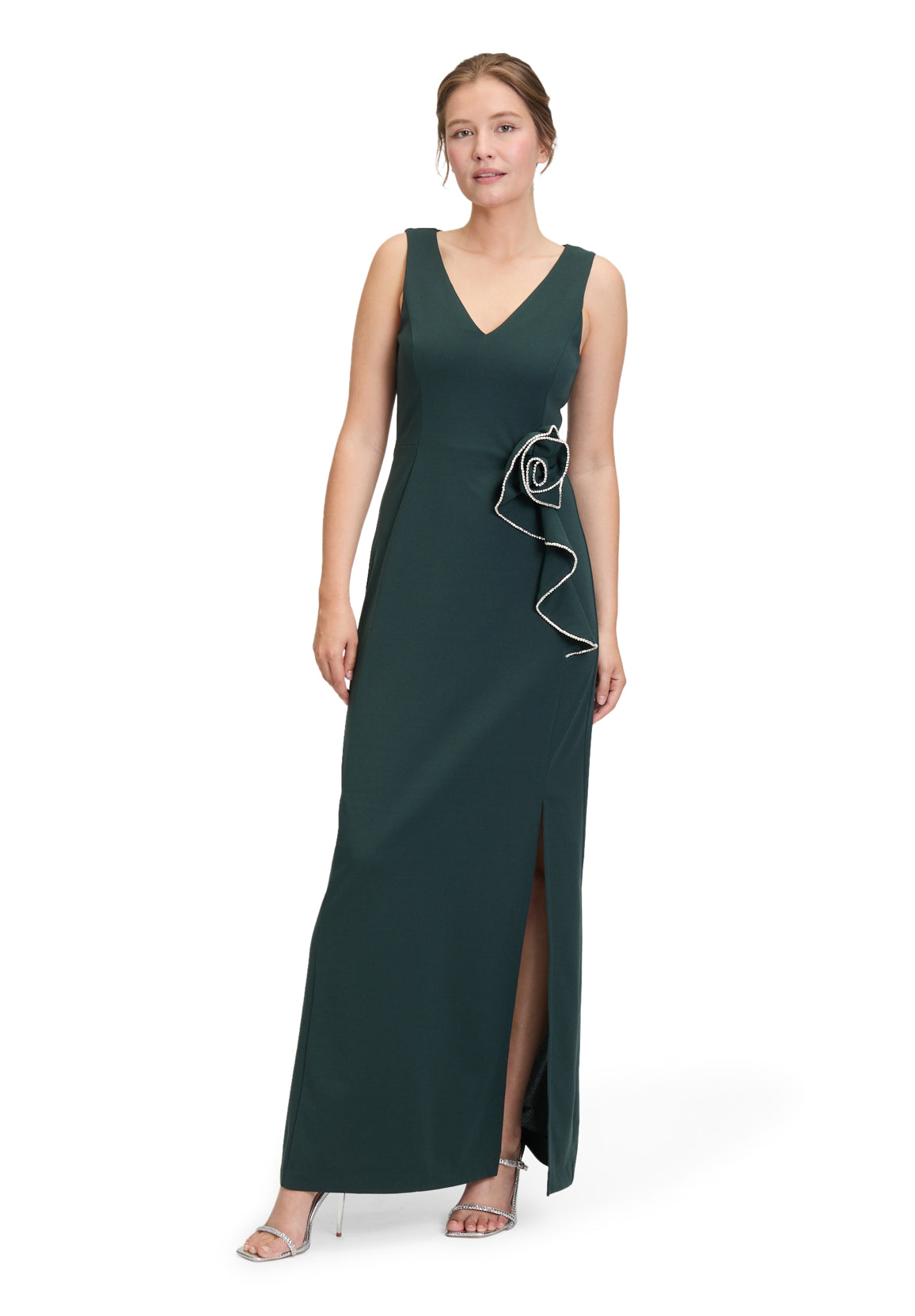 Vera Mont_Mystic Green_Evening Dress with Flounce_5109-4467_5586_01