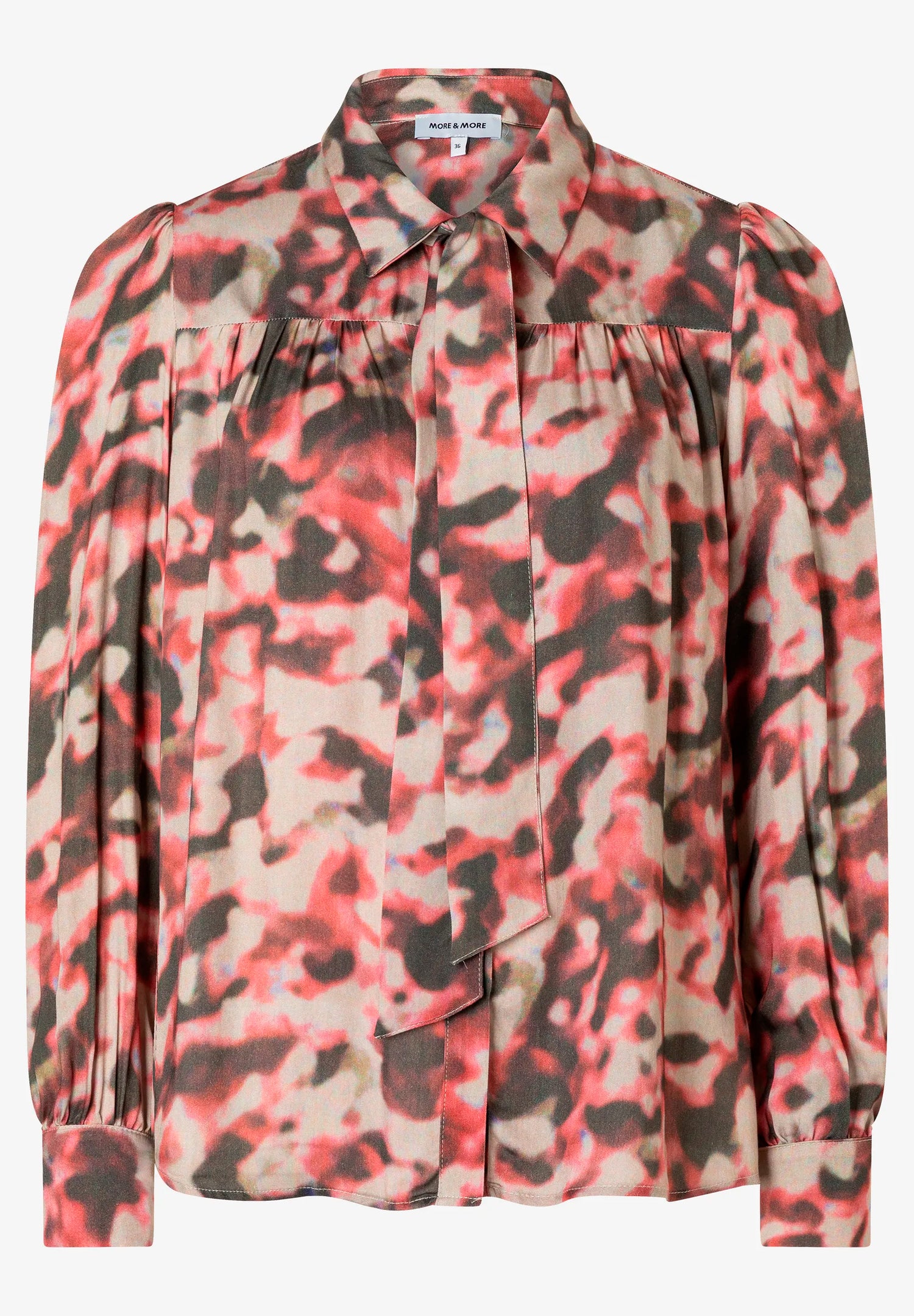 More &amp; More_Watercolour Flowers Print_Pussy-Bow Blouse with Watercolor Print_51092001_4824_03