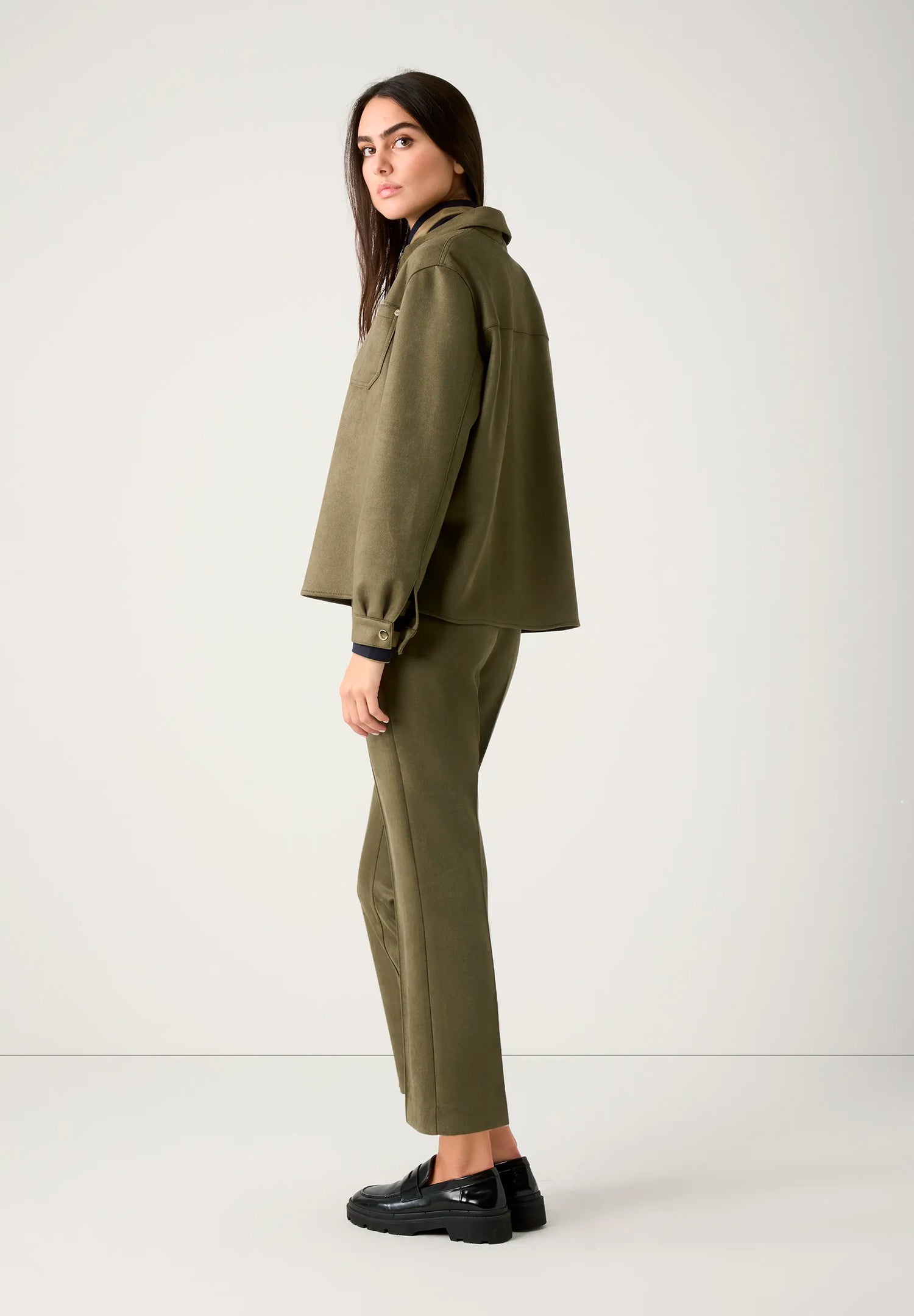 More &amp; More_Olive Leaf_Suede-Look Shirt, Khaki_51092058_0660_03