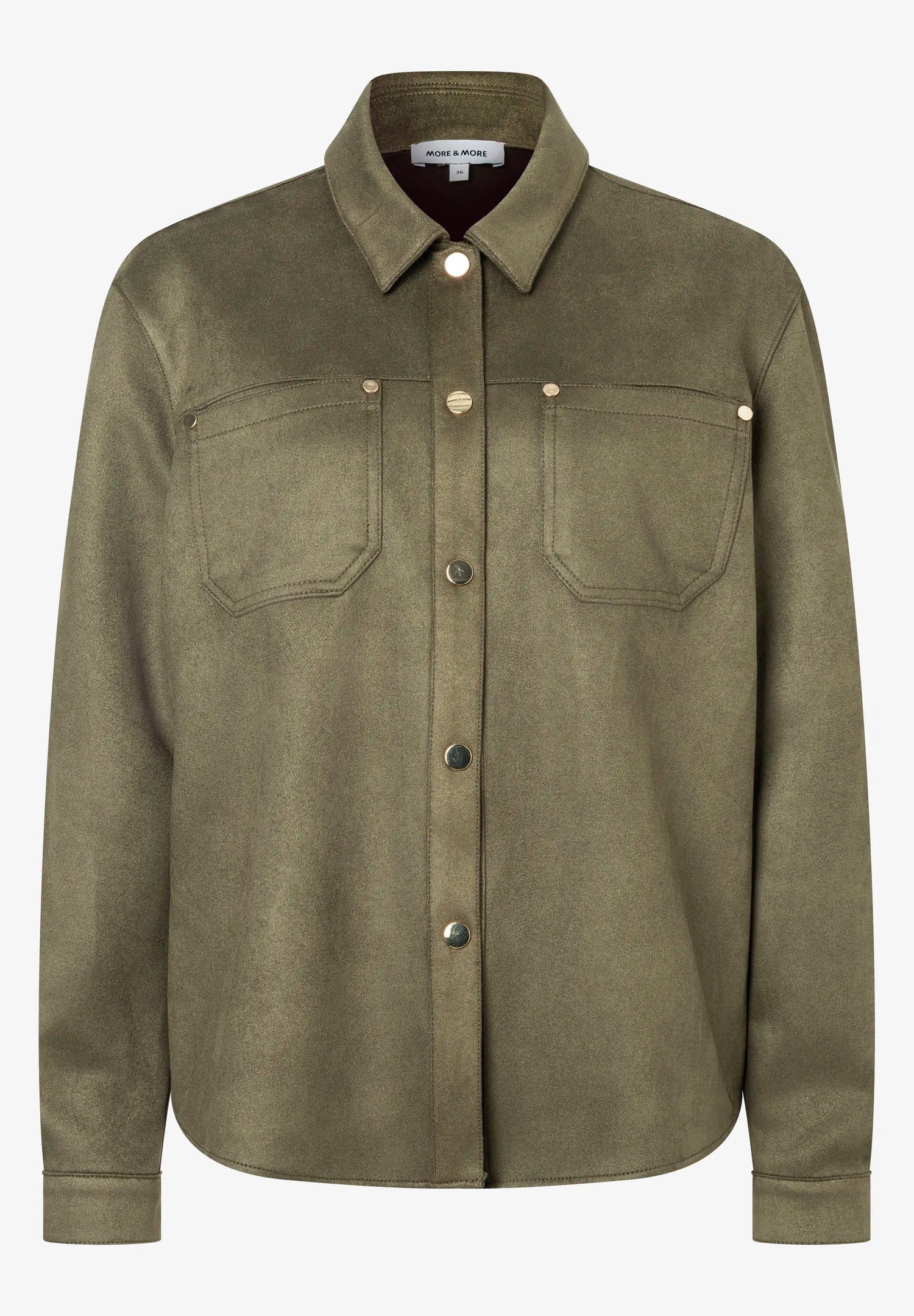 More &amp; More_Olive Leaf_Suede-Look Shirt, Khaki_51092058_0660_05