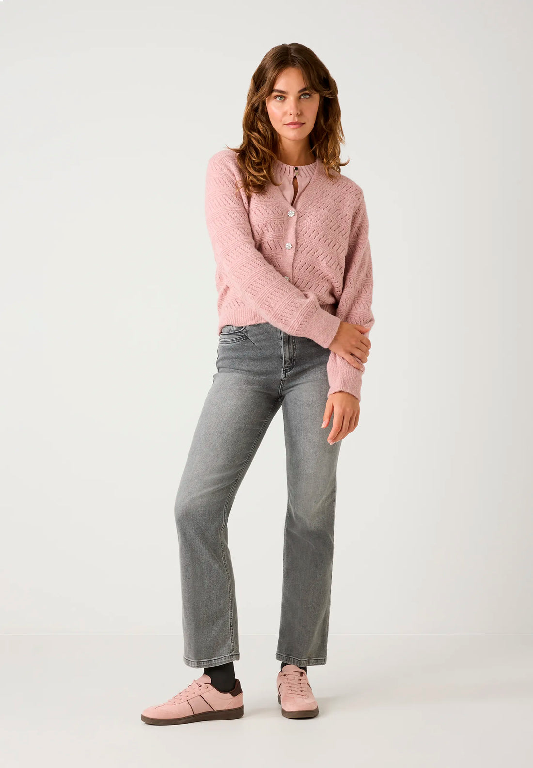 More &amp; More_Pink_Blouse Shirt with Jersey Sleeves, Pink_51092600_0824_02