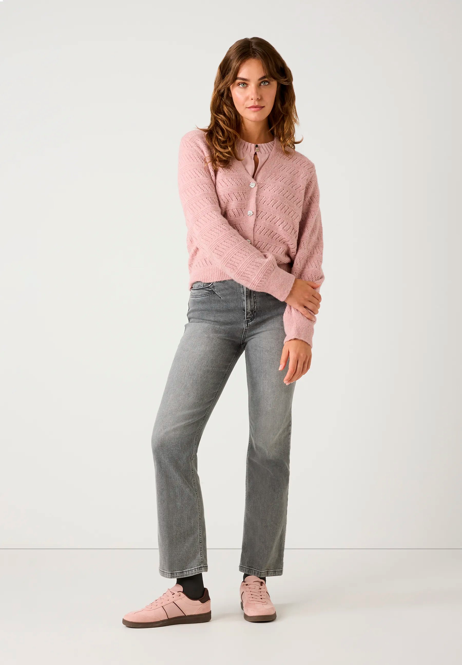 More &amp; More_Pink_Blouse Shirt with Jersey Sleeves, Pink_51092600_0824_02