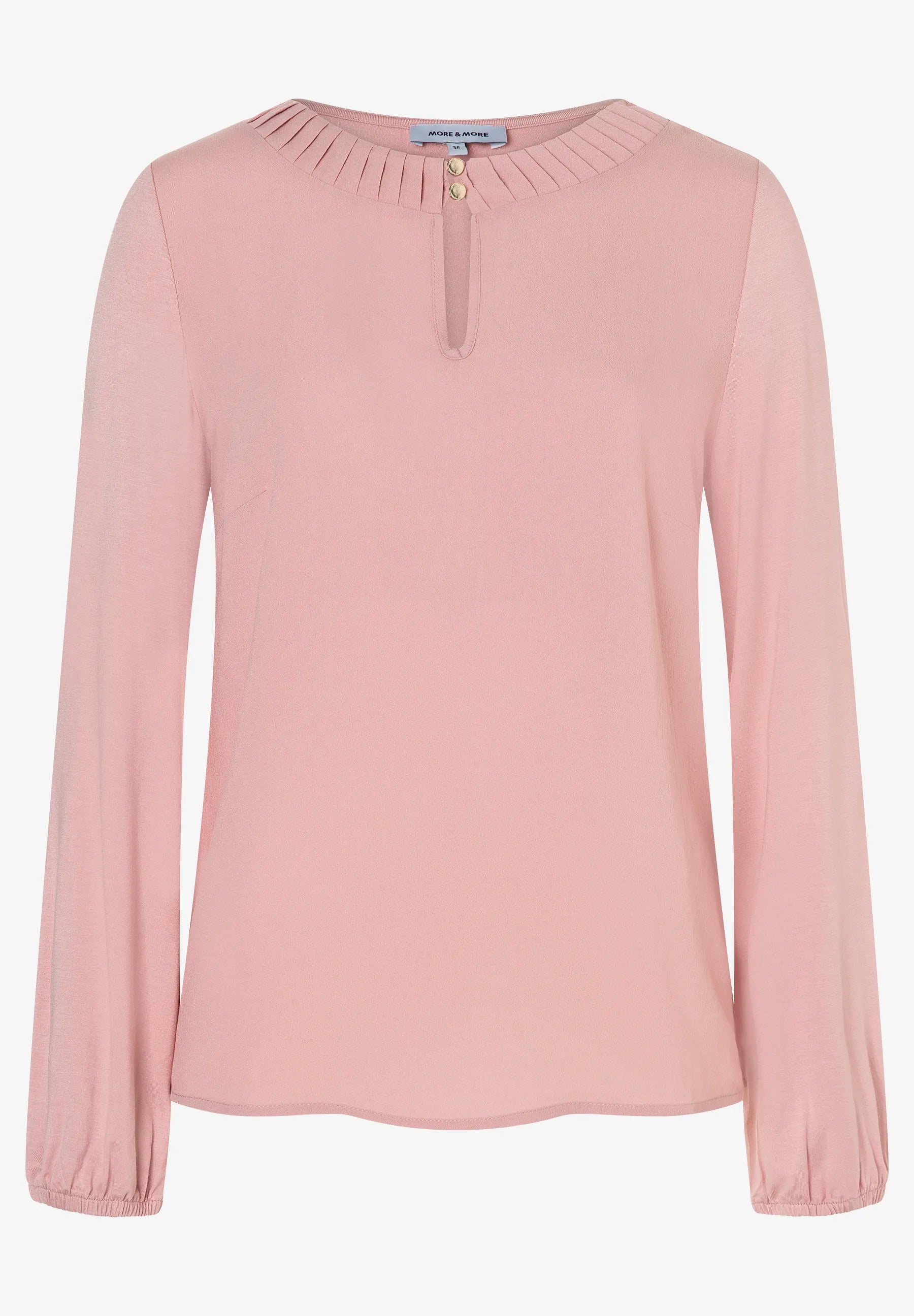 More &amp; More_Pink_Blouse Shirt with Jersey Sleeves, Pink_51092600_0824_03