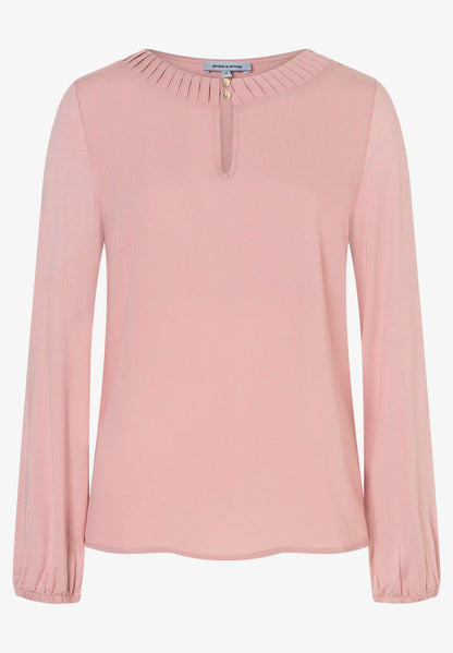 More &amp; More_Pink_Blouse Shirt with Jersey Sleeves, Pink_51092600_0824_03