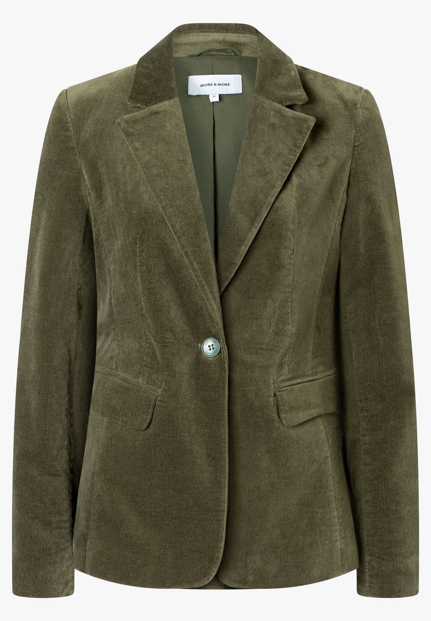 More &amp; More_Ruby Orchid_Velvet Blazer, Khaki_51096004_0564_03