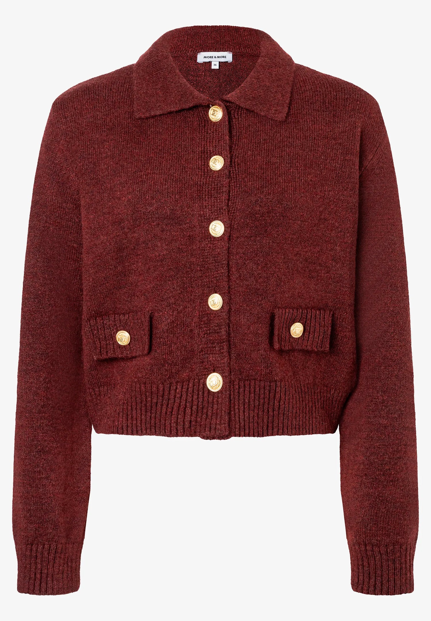 More &amp; More_Raisin Brown_Cardigan with Decorative Buttons, Rust Brown_51101250_0284_02