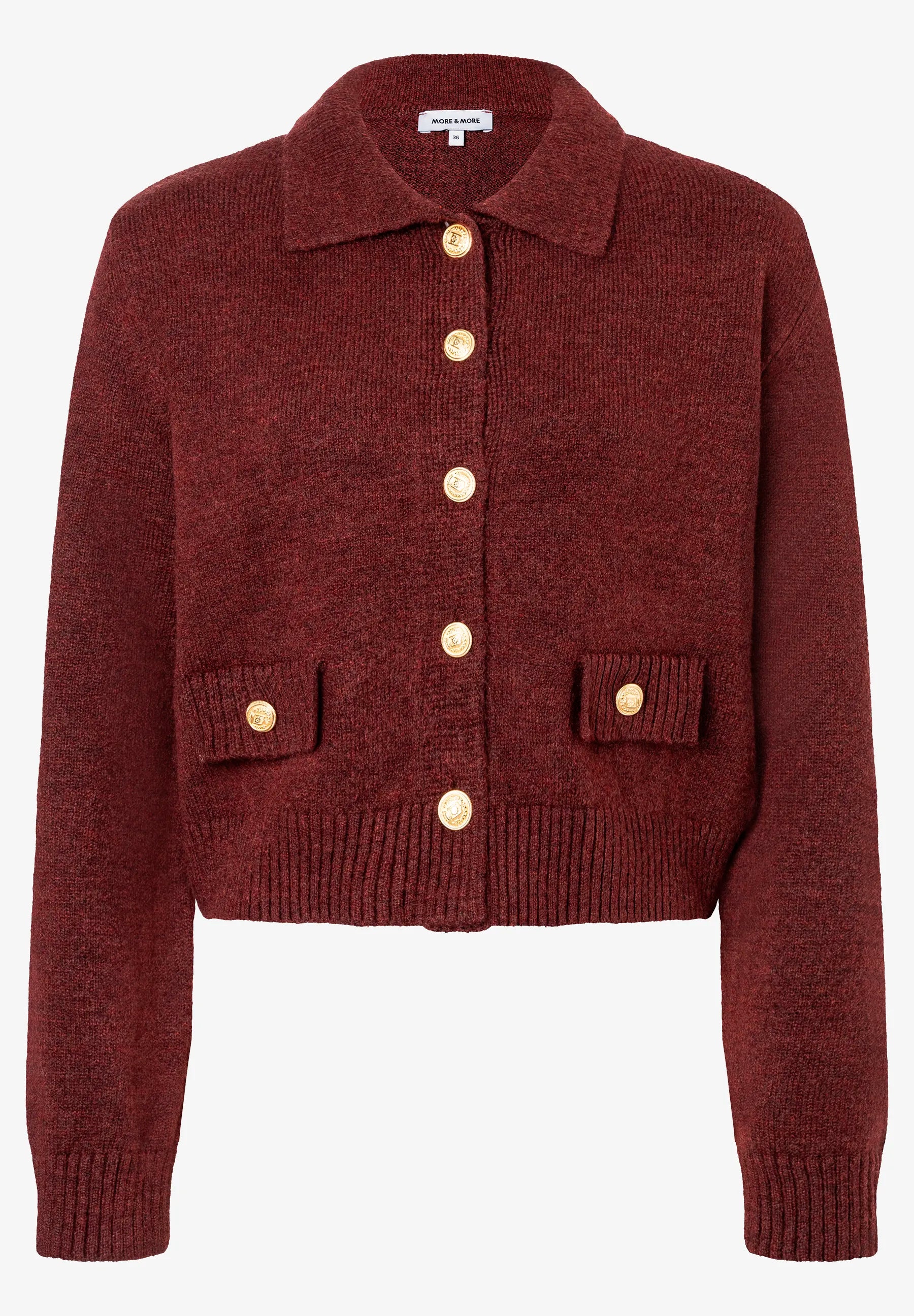 More &amp; More_Raisin Brown_Cardigan with Decorative Buttons, Rust Brown_51101250_0284_02
