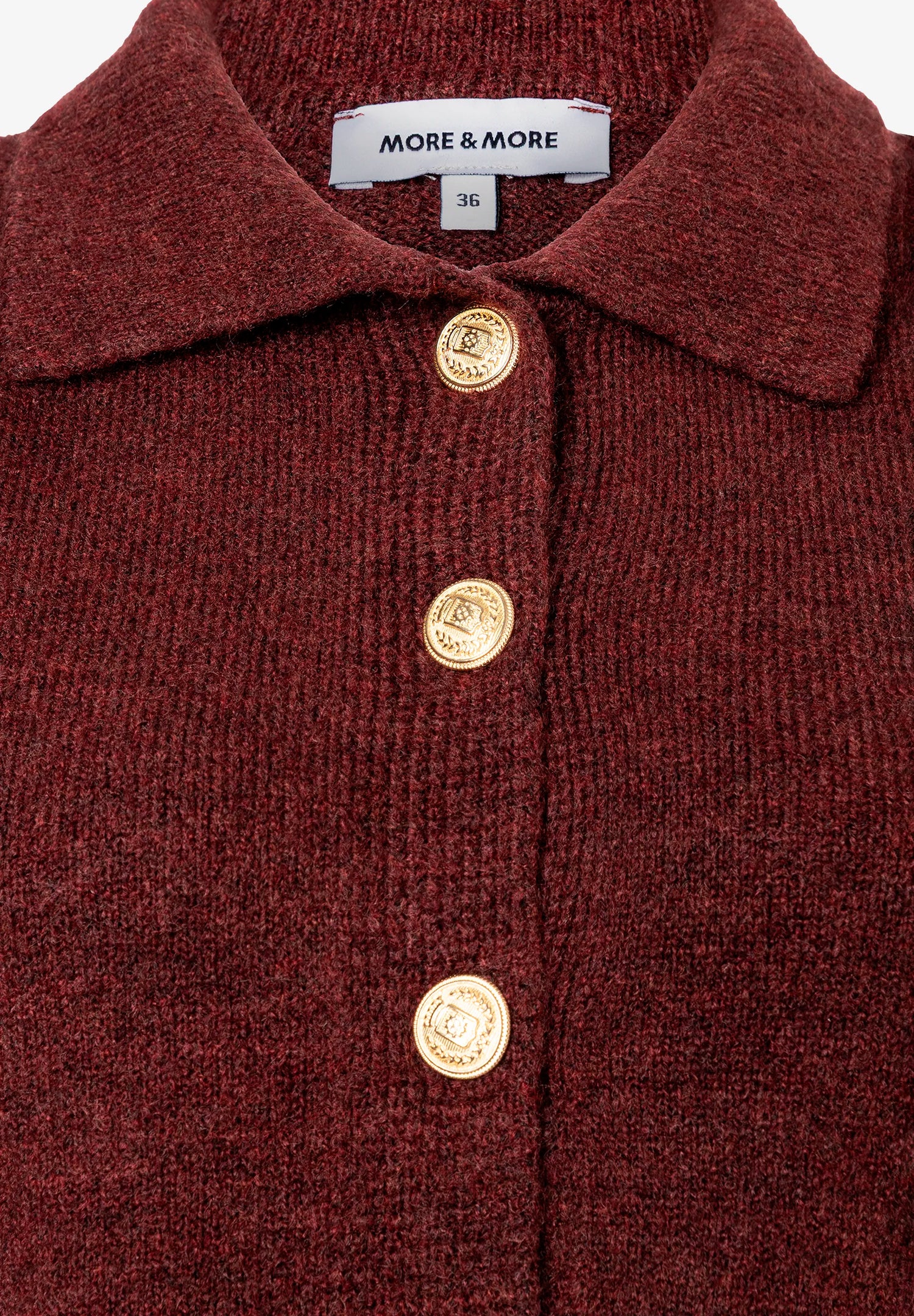 More &amp; More_Raisin Brown_Cardigan with Decorative Buttons, Rust Brown_51101250_0284_04