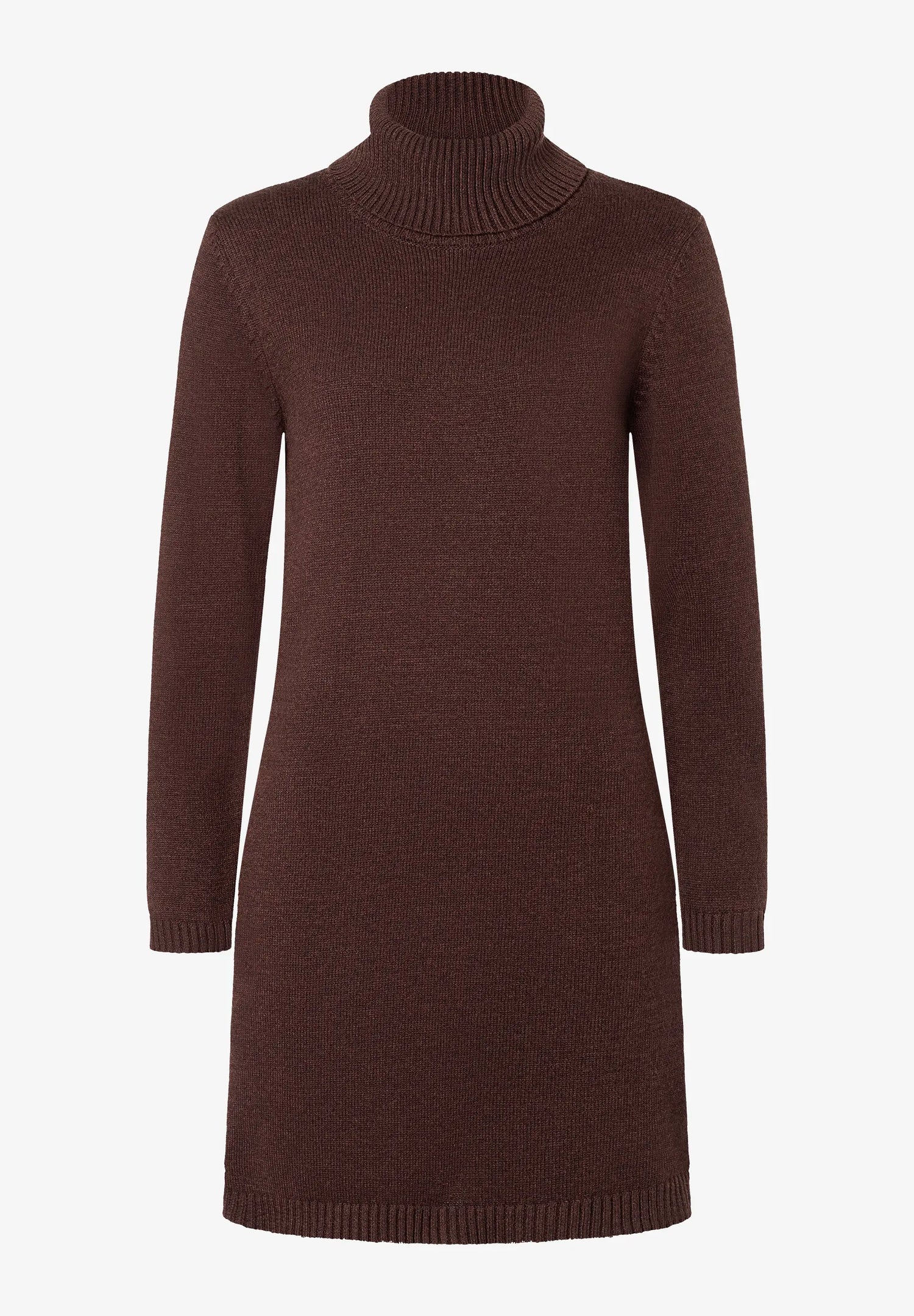 More &amp; More_Espresso Brown_Knit Dress with Roll Neck, Dark Brown_51103750_0279_02