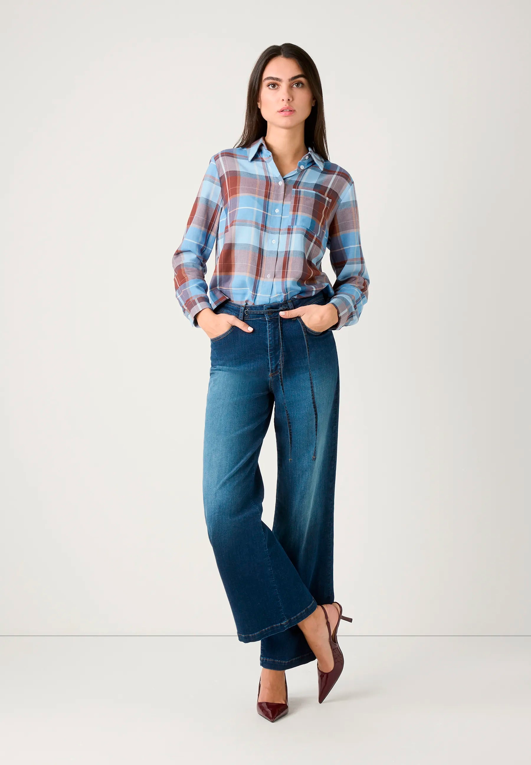 More &amp; More_Dark Blue Denim_Wide-Leg Jeans with Drawstring_51104250_0963_02