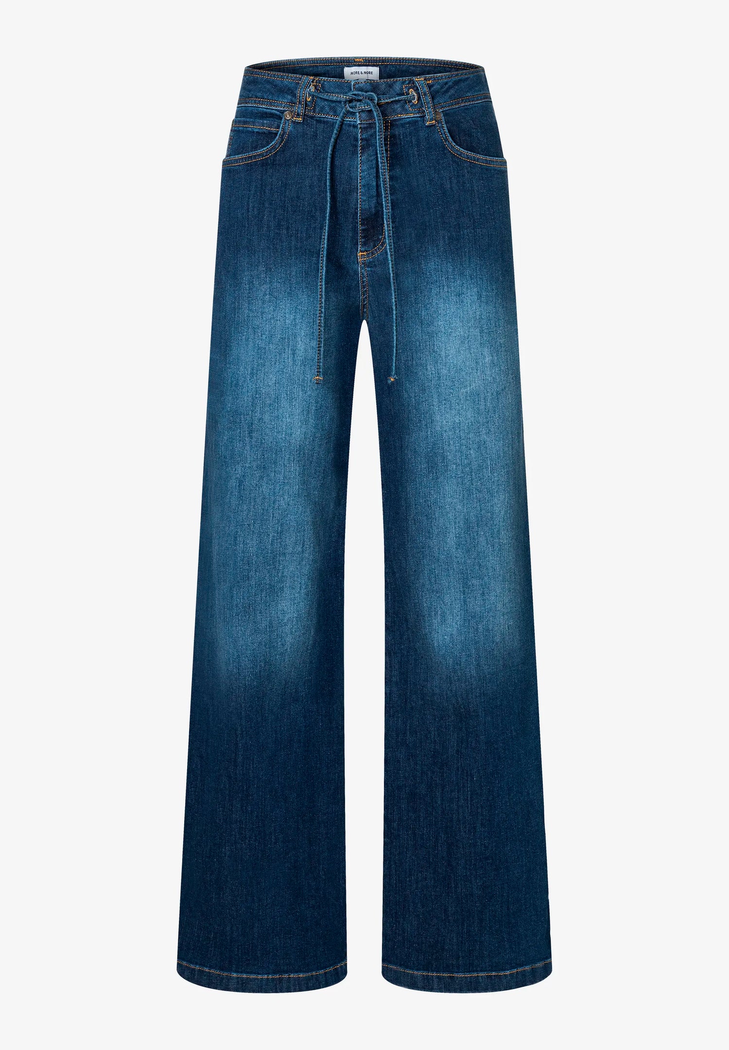 More &amp; More_Dark Blue Denim_Wide-Leg Jeans with Drawstring_51104250_0963_05