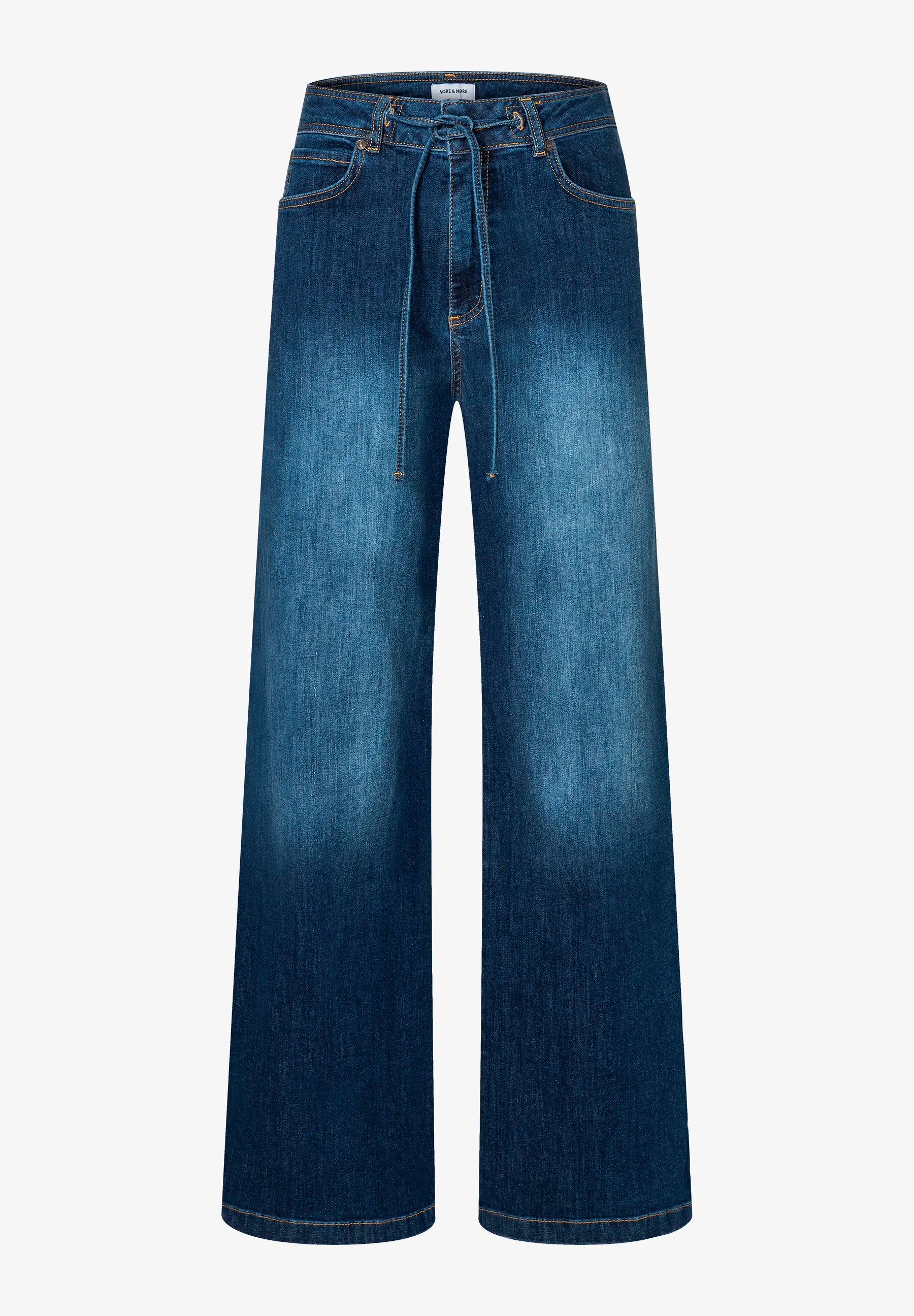 More &amp; More_Dark Blue Denim_Wide-Leg Jeans with Drawstring_51104250_0963_05