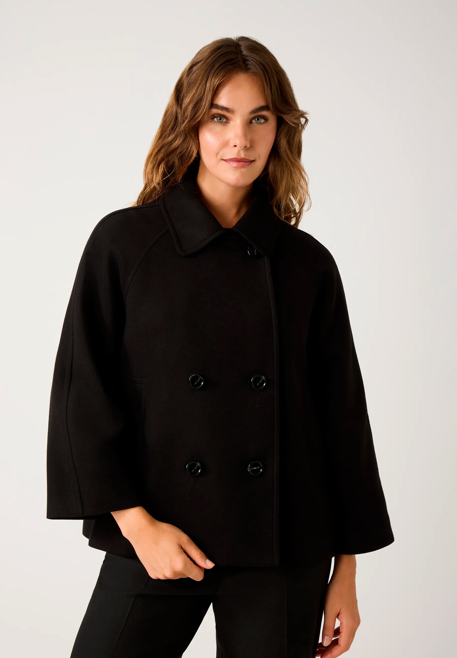 More &amp; More_Black_Double-Breasted Jacket_51147001_0790_01
