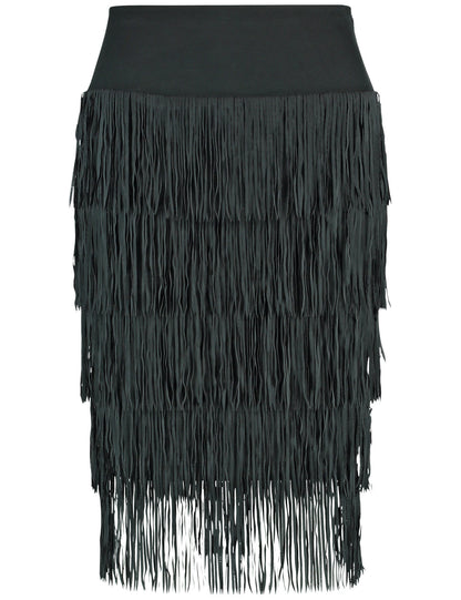 Slim-Fitting Skirt With Fringing_511501-26406_1100_02