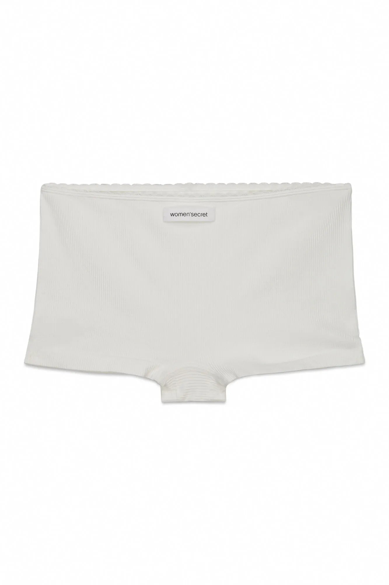 Women Secret_Ivory_White Seamless Ribbed Boxer Panty_5123001_96_07