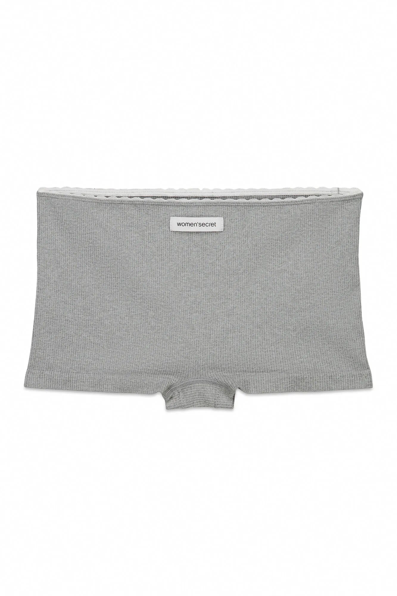 Women Secret_Medium Grey_Grey Seamless Ribbed Boxer Panty_5123002_46_07