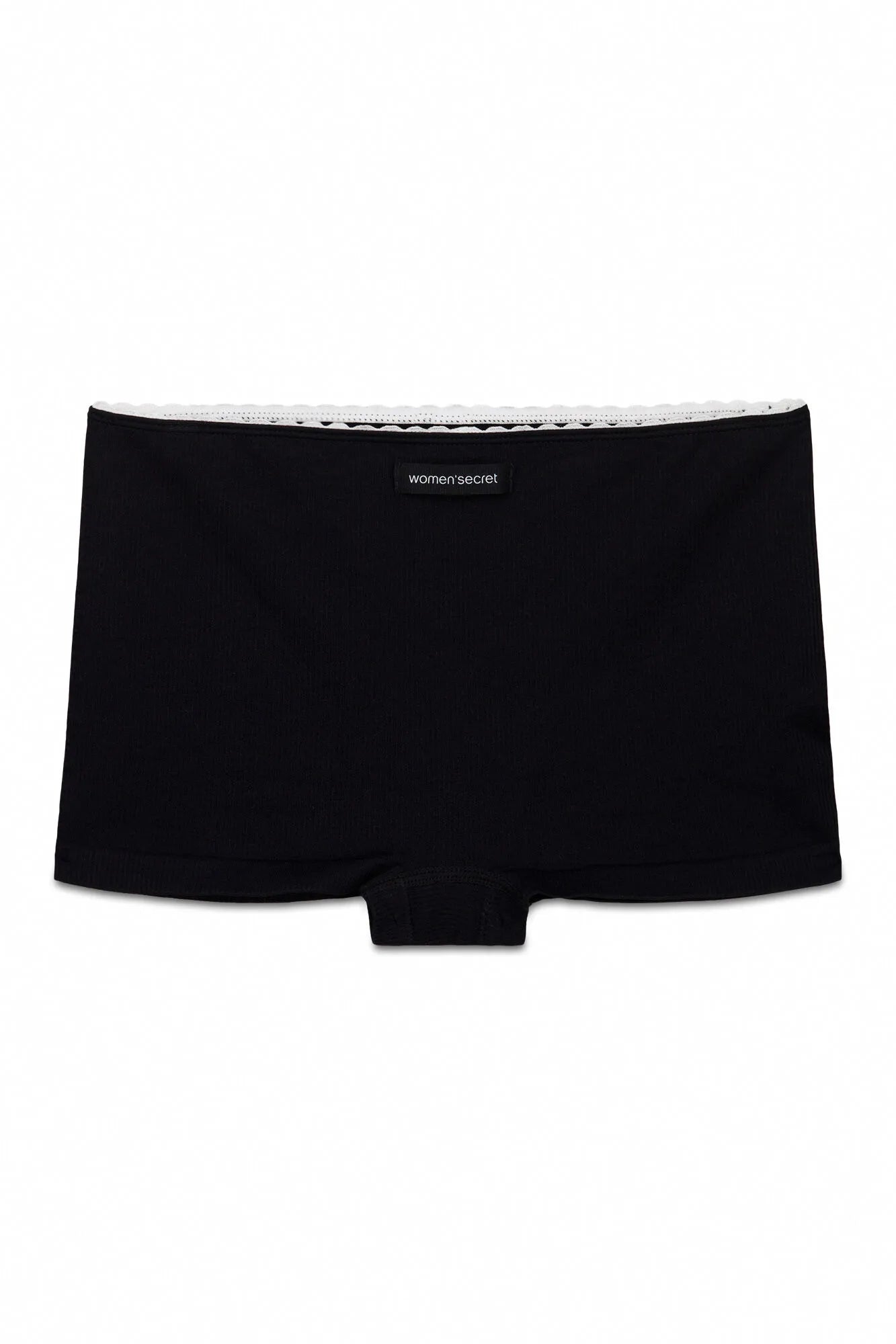 Women Secret_Black_Black Seamless Ribbed Boxer Panty_5123003_01_08