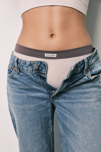 Women Secret Sand Women Beige Seamless Ribbed Boxers SKU: 5124047_37 Image 02