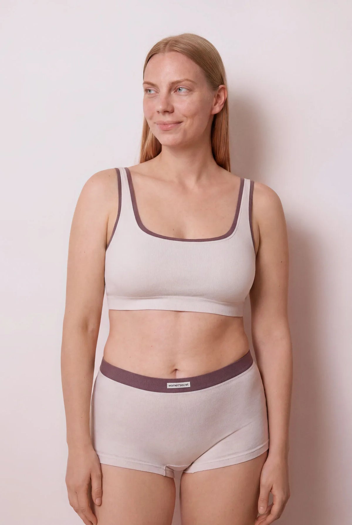 Women Secret Sand Women Beige Seamless Ribbed Boxers SKU: 5124047_37 Image 05