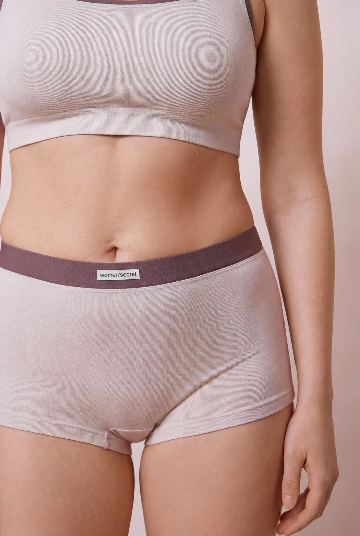 Women Secret Sand Women Beige Seamless Ribbed Boxers SKU: 5124047_37 Image 06